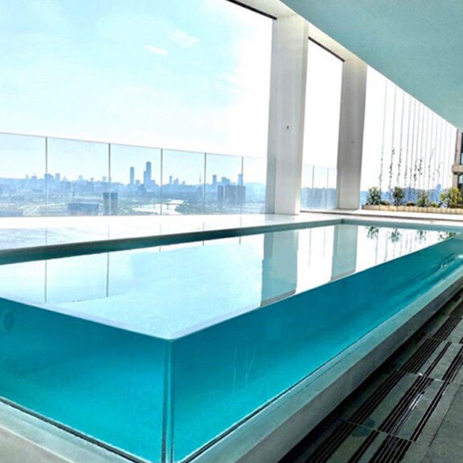 Transparent Acrylic Wall Panels System for Infinity Edge Pool Custom Manufacturing & CNC Cutting Service
