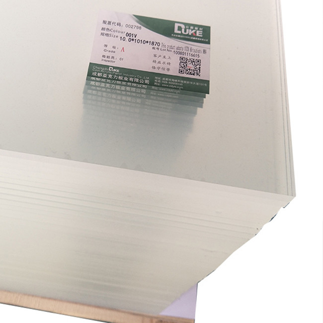 1220*2440mm dökme PMMA Açık Akrilik Yaprak Özel Renk 20mm 15m