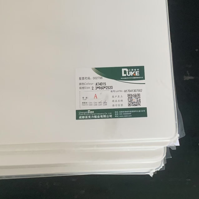 100% Virgin Misubishi MMA Beyaz Opal dökme akrilik yaprak El sanatı renkli banyo plastik yaprak kesme