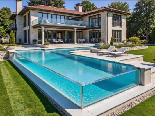 Yüksek Kalite Özel Boyutlu Dış Kapalı Infinity Havuzu Ev ve Ticari Kullanım için Akrilik Havuz Duvarı